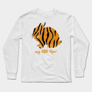 funny rabbit design with tiger pattern Long Sleeve T-Shirt